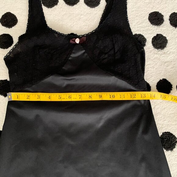 Vintage 90s Slip Dress Small Black Babydoll Short Lingerie Nightgown - Picture 14 of 16